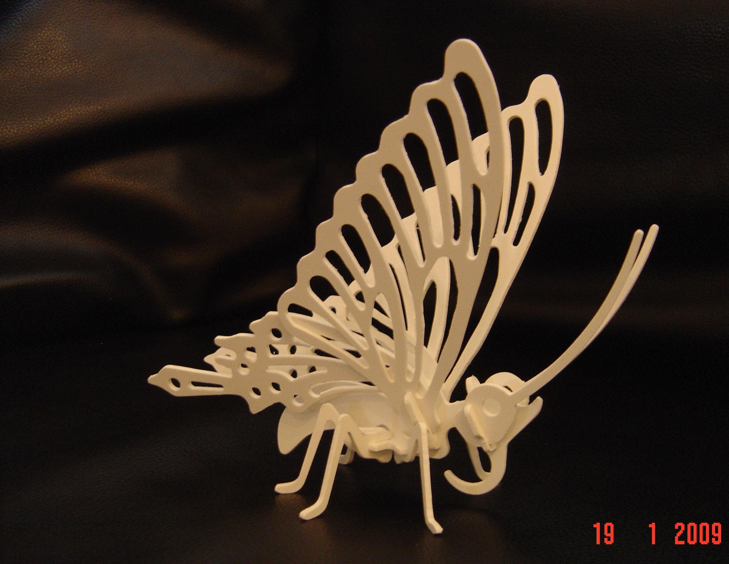 Макет 3D-пазл в виде бабочки макет для станка формат dxf вариант 2
