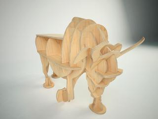 Интересный макет 3D-пазл в виде быка для лазерной резки дерево