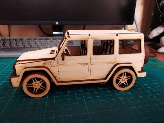 Макет 3D-пазл в виде джипа для лазерной резки с инструкцией по сборке файл dxf — изображение 2