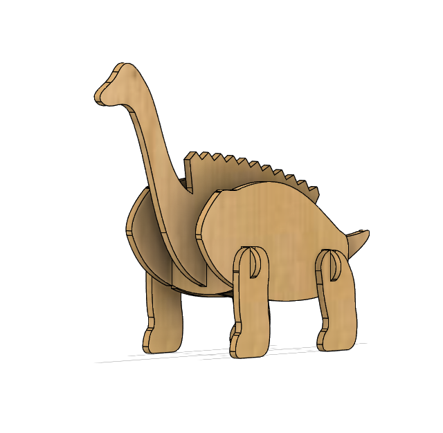 Макет 3D-пазл в виде динозавра макет для лазерной резки SVG-файл — изображение 2