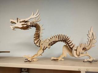 Интересный макет 3D-пазл в виде дракона макет для лазерной резки