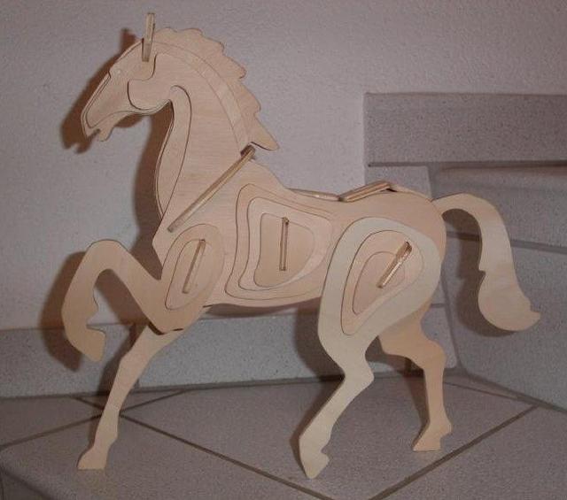 Макет 3D-пазл в виде лошади для лазерной резки файл DXF