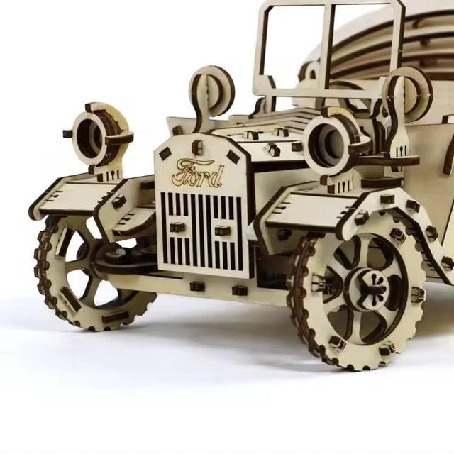 Макет 3D-пазл в виде ретроавтомобиля Ford для лазерной резки дерево — изображение 4