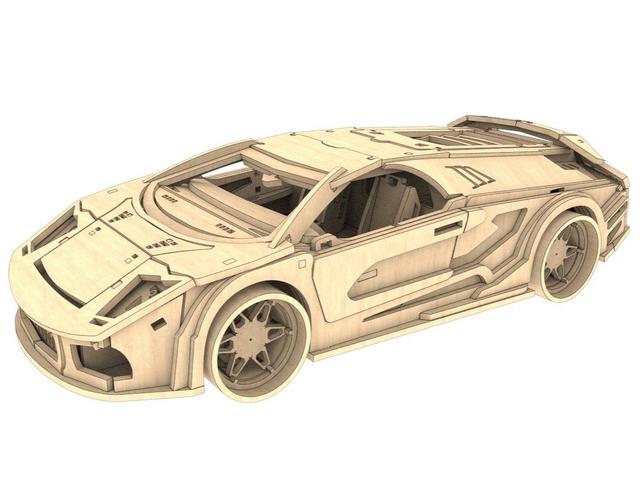 Макет 3D-пазл в виде Lamborghini для лазерной резки — изображение 1