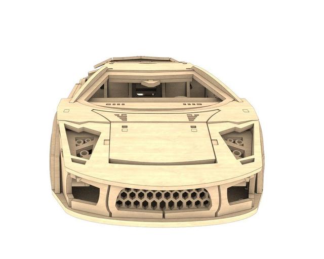 Макет 3D-пазл в виде Lamborghini для лазерной резки — изображение 3
