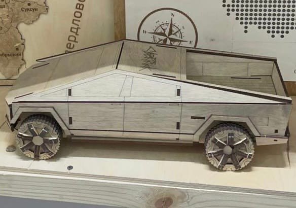 Макет 3D-пазл в виде Tesla Cybertruck для лазерной резки
