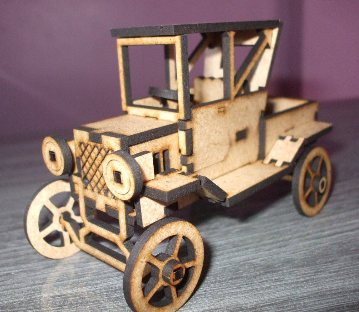 Макет 3D-пазл модели Ford Model A 1931 года чертёж для лазерной резки в формате DXF