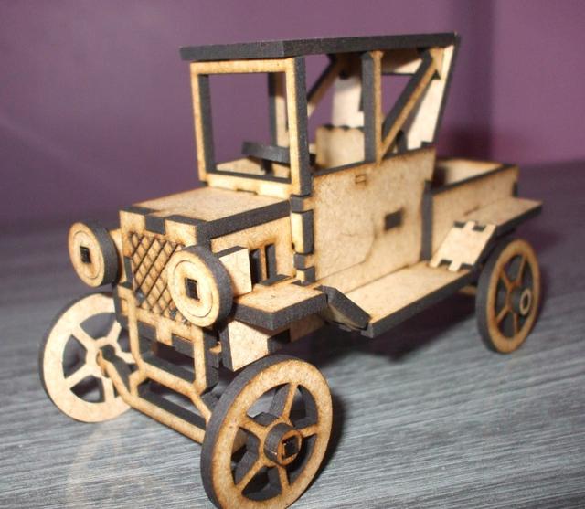 Макет 3D-пазл модели Ford Model A 1931 года чертёж для лазерной резки в формате DXF — изображение 3