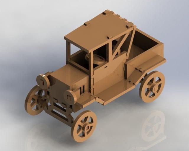 Макет 3D-пазл модели Ford Model A 1931 года чертёж для лазерной резки в формате DXF — изображение 2