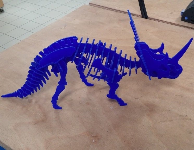 Макет 3D-пазл стиракозавр динозавр для лазерной резки файл DXF