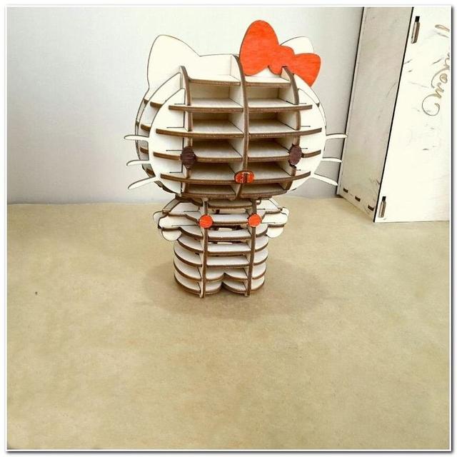 Макет 3D-пазл Hello Kitty для лазерной резки файл dxf