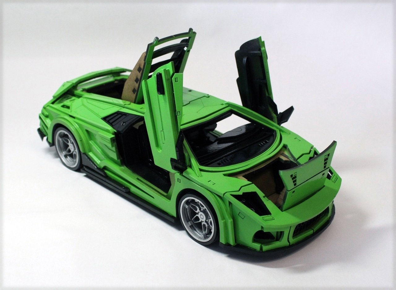 Макет 3D-пазл Lamborghini Murcielago для лазерной резки