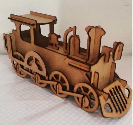 Макет 3D-чертёж локомотива для лазерной резки