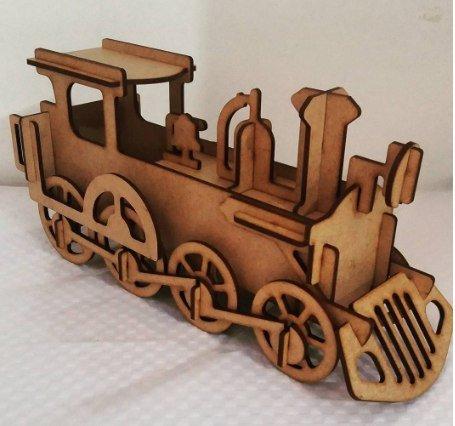 Макет 3D-чертёж локомотива для лазерной резки