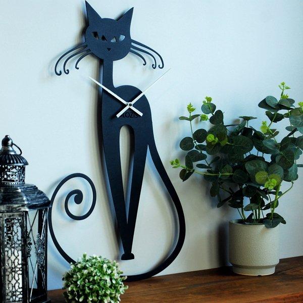 Макет Cute cat wall clock drawing for laser cutting — изображение 2
