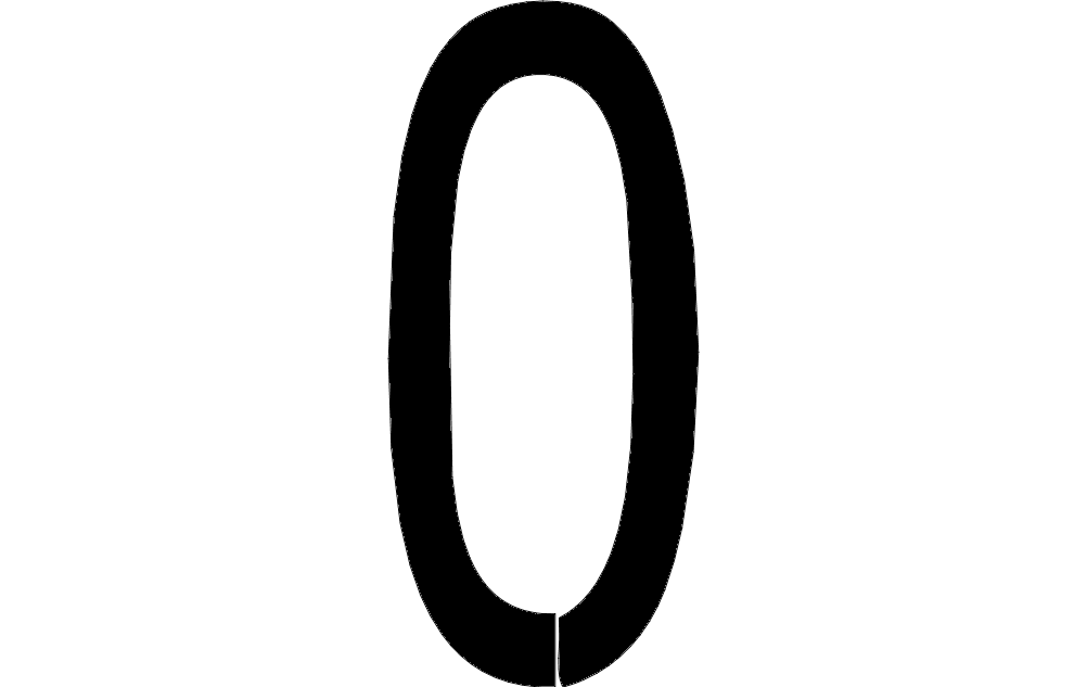 Макет DXF-файл шаблона Number 0 для лазерной резки
