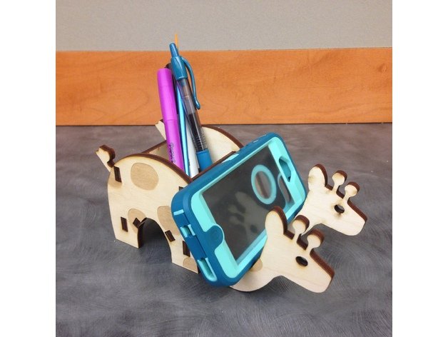 Макет Giraffe phone - Макет телефона с изображением жирафа для лазерной резки