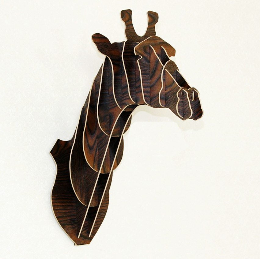 Макет Giraffe wall trophy чертёж для ЧПУ для лазерной резки