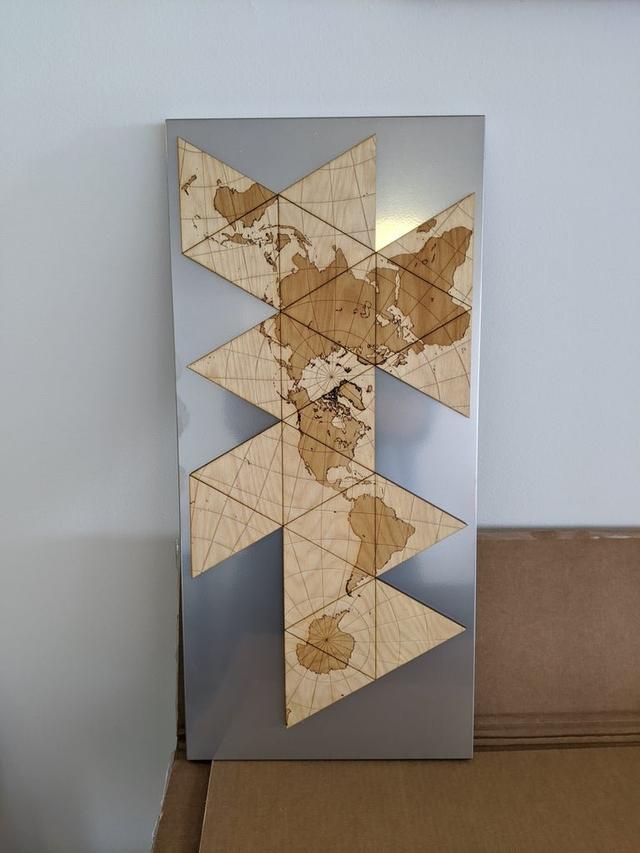 Макет SVG-макет карты Dymaxion для лазерной резки